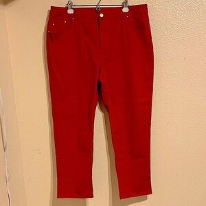 Chico's Skimmer Vibrant Red Ankle Jeans